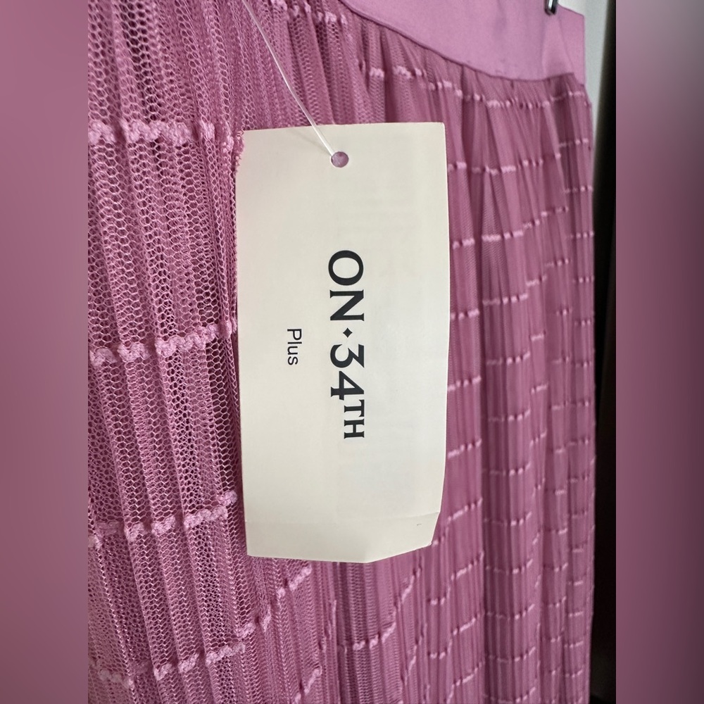 On 34th Tulle Mauve Orchid A-Line Midi Skirt Plus Size 1X - Picture 7 of 9